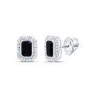 10K White Gold Elegant Earrings with Emerald - Splendid Jewellery
