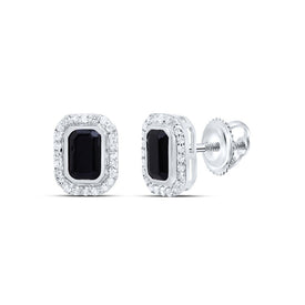 10K White Gold Elegant Earrings with Emerald - Splendid Jewellery