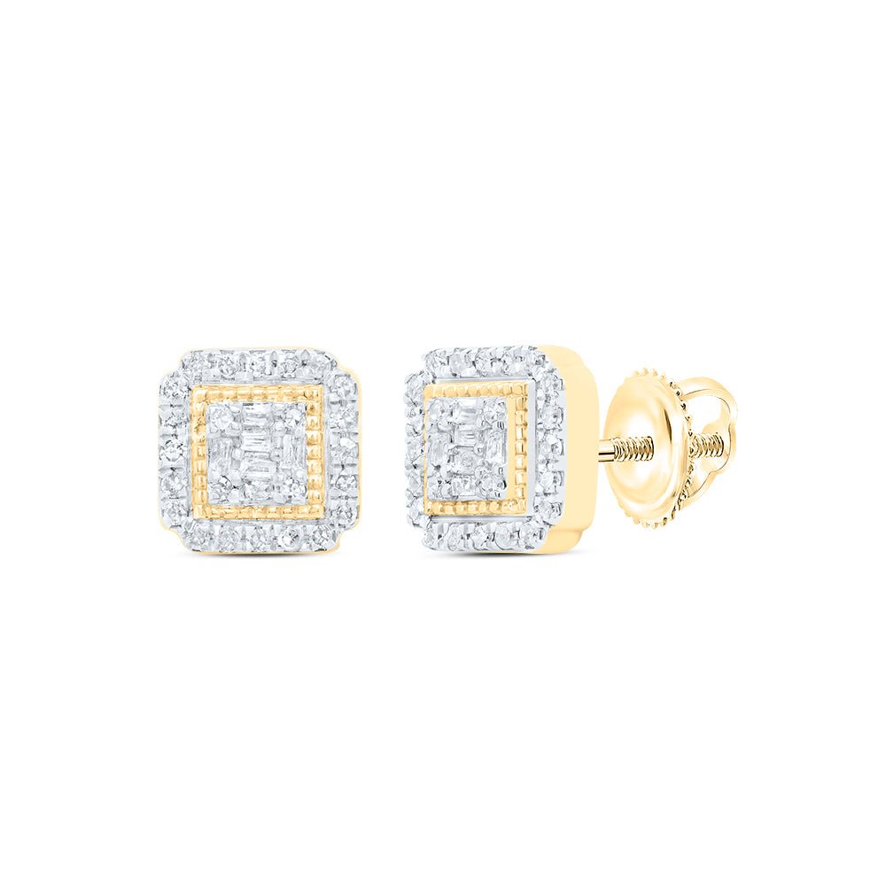 10K Yellow Gold Gift - Ready Diamond Earrings with Elegant Styling - Splendid Jewellery