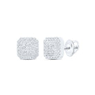 10K White Gold Elegant Earrings with Diamond for Everyday Wear - Splendid Jewellery