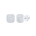 10K White Gold Elegant Earrings with Diamond for Everyday Wear - Splendid Jewellery