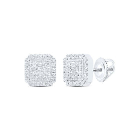 10K White Gold Elegant Earrings with Diamond for Everyday Wear - Splendid Jewellery