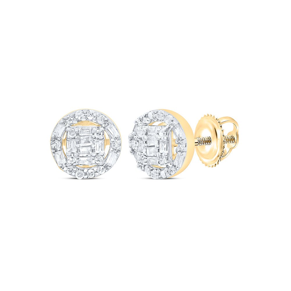 10K Yellow Gold Modern Diamond Earrings Gift Edition - Splendid Jewellery