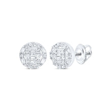 Load image into Gallery viewer, 10K White Gold Baguette Diamond Earrings - Splendid Jewellery