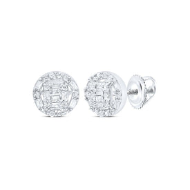 10K White Gold Baguette Diamond Earrings - Splendid Jewellery