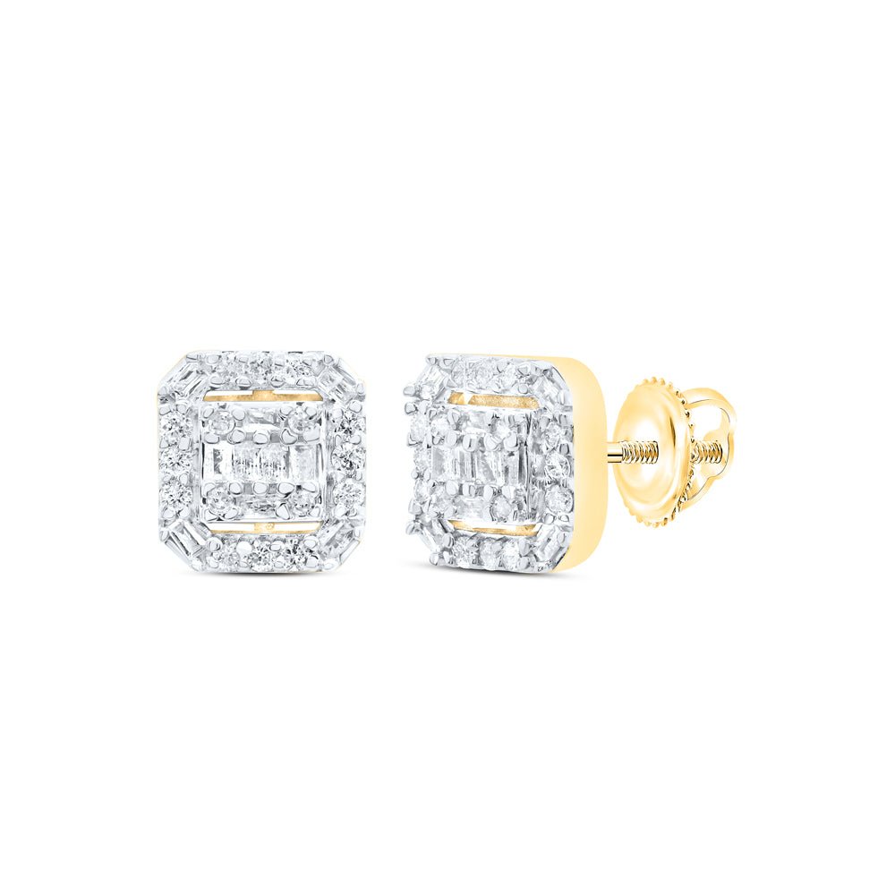 10K Yellow Gold Modern Diamond Earrings with Elegant Styling - Splendid Jewellery
