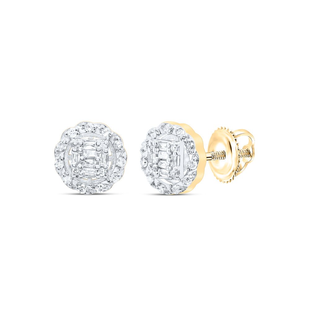 Baguette Diamond Earrings in 10K Yellow Gold - Splendid Jewellery