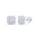 10K White Gold Diamond Earrings 1/10 Cttw - Splendid Jewellery