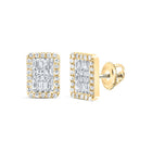 Baguette Emerald Earrings in 10K Yellow Gold - Splendid Jewellery