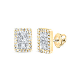 Baguette Emerald Earrings in 10K Yellow Gold - Splendid Jewellery