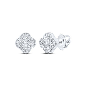 Diamond Earrings in 10K White Gold with Fine Detail - Splendid Jewellery