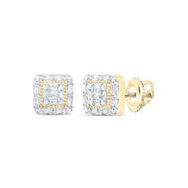 10K Yellow Gold Diamond Earrings 1/6 Cttw with Fine Detail - Splendid Jewellery