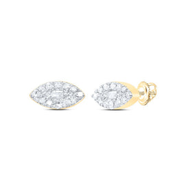 10K Yellow Gold Modern Diamond Earrings with Elegant Styling - Splendid Jewellery
