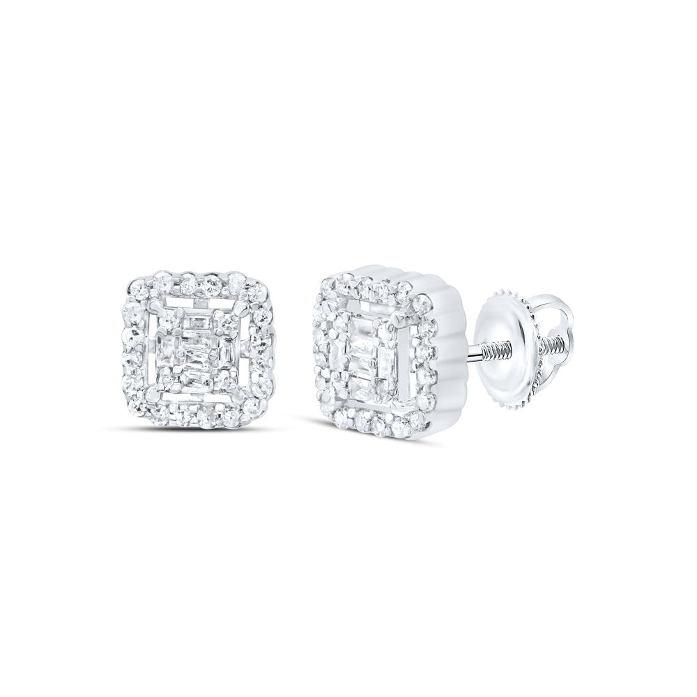 10K White Gold Diamond Earrings for Everyday Wear with Fine Detail - Splendid Jewellery