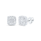 10K White Gold Diamond Earrings for Everyday Wear with Fine Detail - Splendid Jewellery