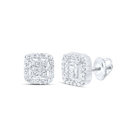 10K White Gold Diamond Earrings for Everyday Wear with Fine Detail - Splendid Jewellery