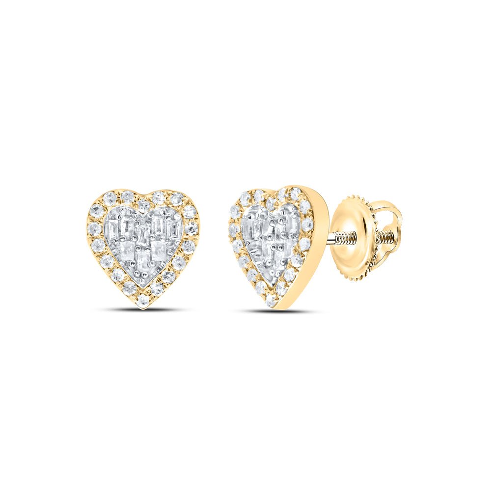 10K Yellow Gold Baguette Diamond Earrings with Natural Sparkle - Splendid Jewellery