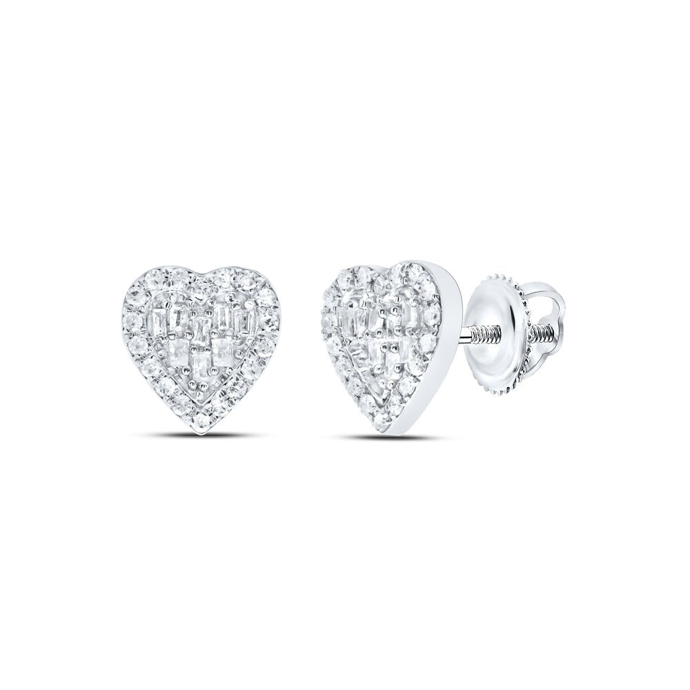 10K White Gold Elegant Earrings with Diamond for Everyday Wear - Splendid Jewellery