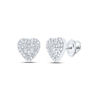 10K White Gold Elegant Earrings with Diamond for Everyday Wear - Splendid Jewellery