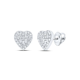 10K White Gold Elegant Earrings with Diamond for Everyday Wear - Splendid Jewellery