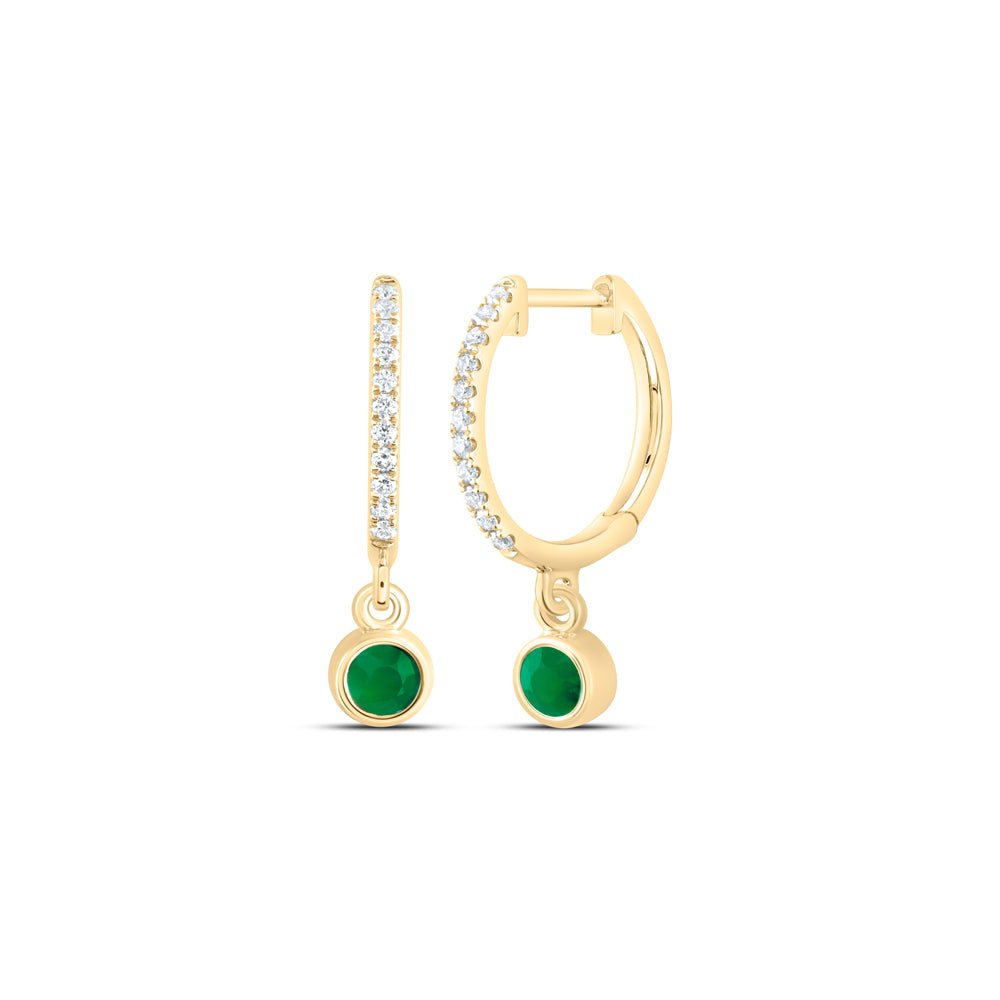 14K Yellow Gold Gift - Ready Emerald Earrings Gift Edition - Splendid Jewellery