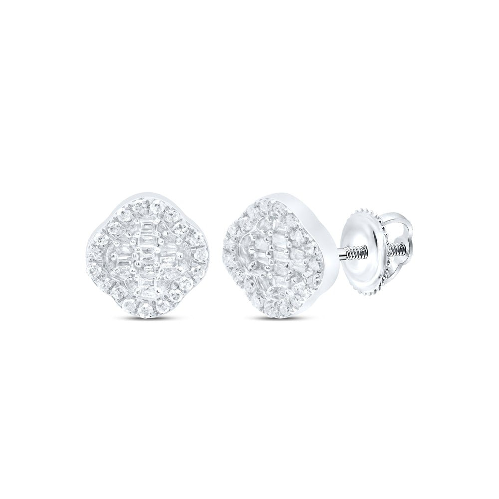 10K White Gold Baguette Diamond Earrings Gift Edition - Splendid Jewellery