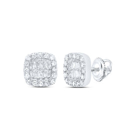 10K White Gold Elegant Earrings with Diamond with Natural Sparkle - Splendid Jewellery