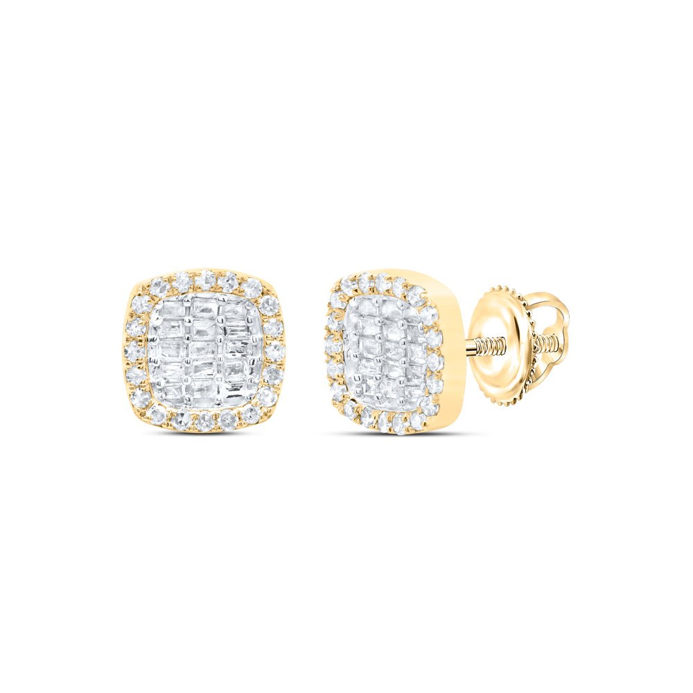 10K Yellow Gold Diamond Earrings 1/2 Cttw - Splendid Jewellery
