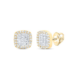 10K Yellow Gold Diamond Earrings 1/2 Cttw - Splendid Jewellery