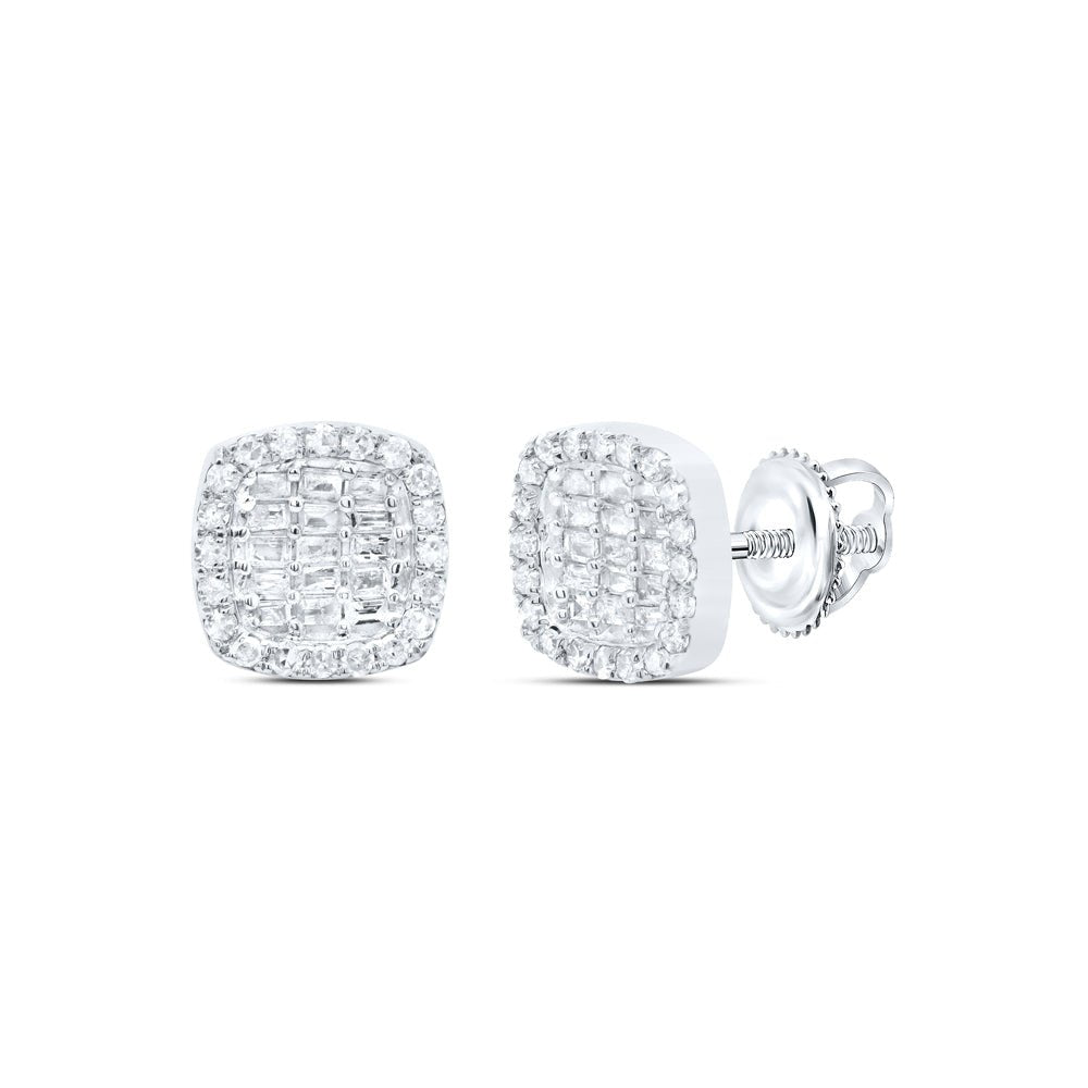 10K White Gold Luxury Diamond Earrings with Elegant Styling - Splendid Jewellery