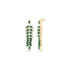 Emerald Earrings in 14K Yellow Gold for Everyday Wear - Splendid Jewellery