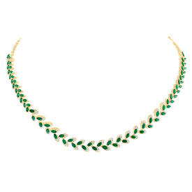 14K Yellow Gold Gift - Ready Emerald Earrings with Fine Detail - Splendid Jewellery