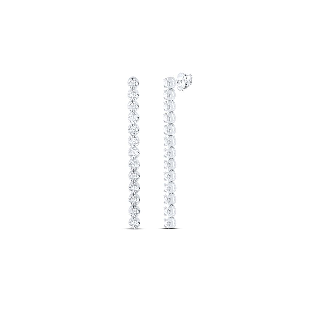 Diamond Earrings in 14K White Gold with Fine Detail - Splendid Jewellery