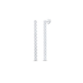 Diamond Earrings in 14K White Gold with Fine Detail - Splendid Jewellery