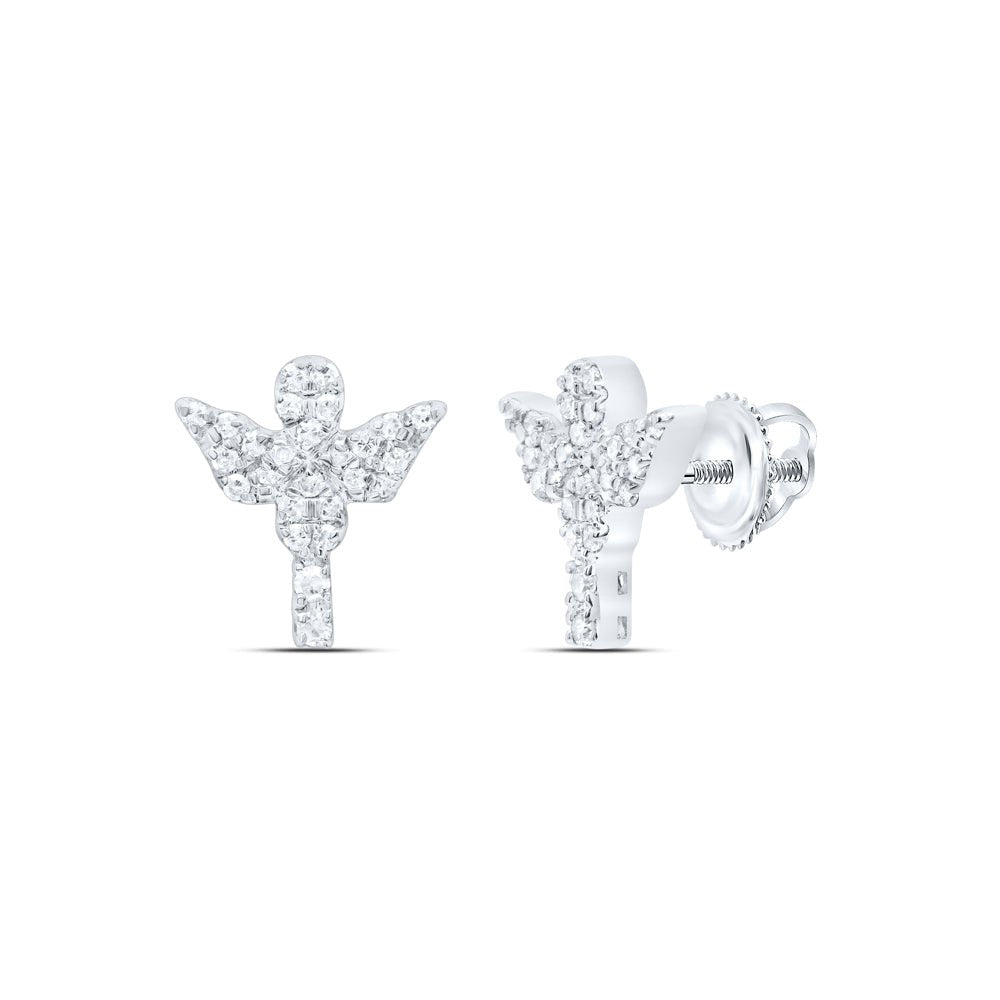 Diamond Earrings in 10K White Gold with Elegant Styling - Splendid Jewellery