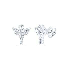 Diamond Earrings in 10K White Gold with Elegant Styling - Splendid Jewellery