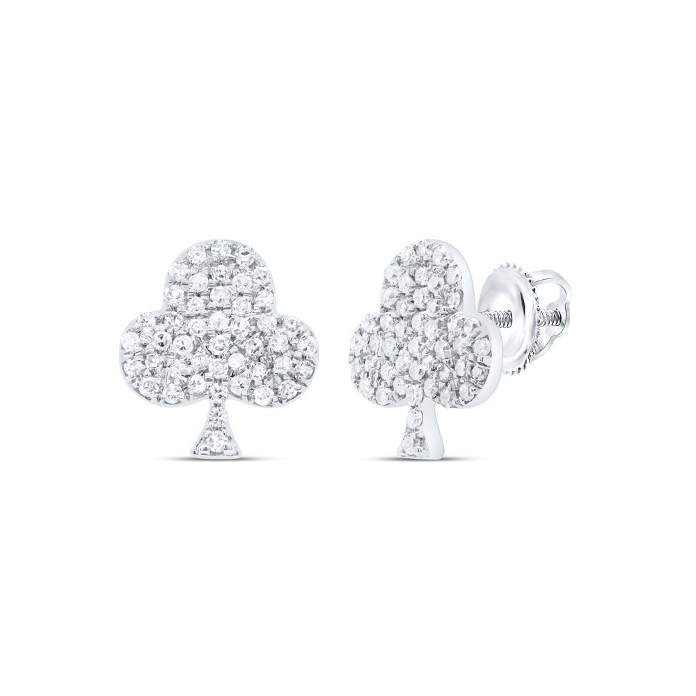 10K White Gold Elegant Earrings with Diamond for Everyday Wear - Splendid Jewellery