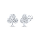 10K White Gold Elegant Earrings with Diamond for Everyday Wear - Splendid Jewellery