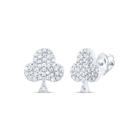 10K White Gold Elegant Earrings with Diamond for Everyday Wear - Splendid Jewellery