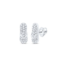Load image into Gallery viewer, 10K White Gold Diamond Earrings with Natural Sparkle - Splendid Jewellery