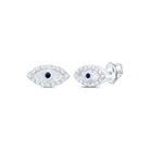 10K White Gold Blue Sapphire Earrings for Everyday Wear with Elegant Styling - Splendid Jewellery