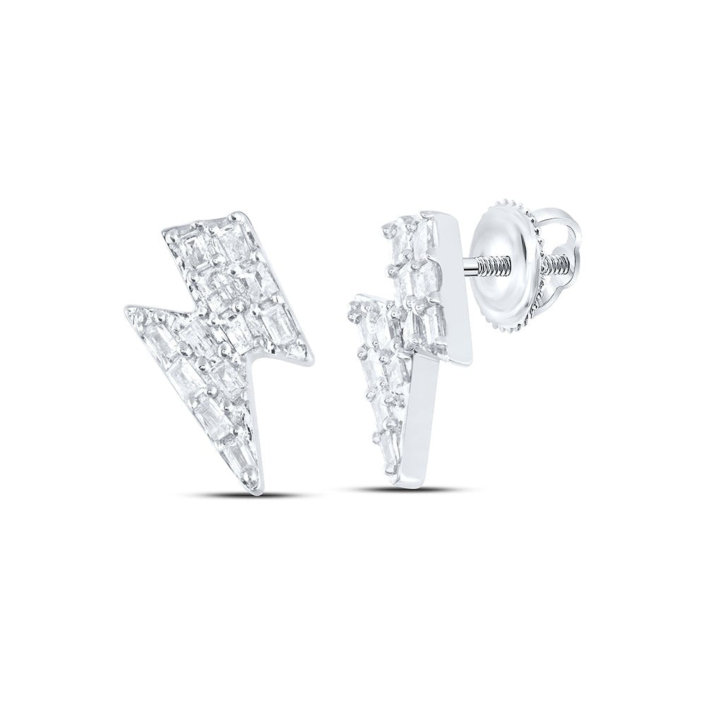 10K White Gold Elegant Earrings with Diamond with Elegant Styling - Splendid Jewellery