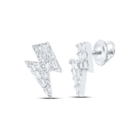 10K White Gold Elegant Earrings with Diamond with Elegant Styling - Splendid Jewellery