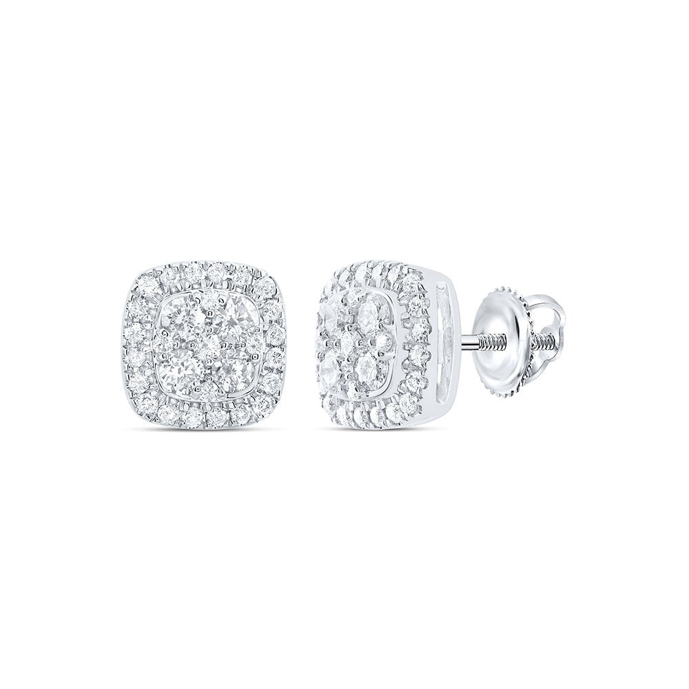 14K White Gold Elegant Stud Earrings with Diamond Gift Edition - Splendid Jewellery