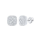 14K White Gold Elegant Stud Earrings with Diamond Gift Edition - Splendid Jewellery