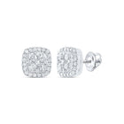 14K White Gold Elegant Stud Earrings with Diamond Gift Edition - Splendid Jewellery