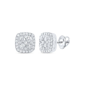 14K White Gold Elegant Stud Earrings with Diamond Gift Edition - Splendid Jewellery
