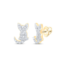 10K Yellow Gold Elegant Earrings with Diamond Gift Edition - Splendid Jewellery