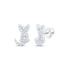 10K White Gold Modern Diamond Earrings Gift Edition - Splendid Jewellery