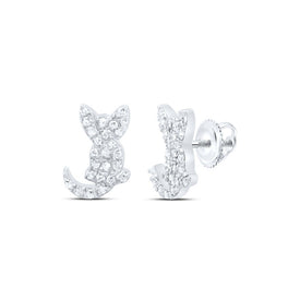10K White Gold Modern Diamond Earrings Gift Edition - Splendid Jewellery